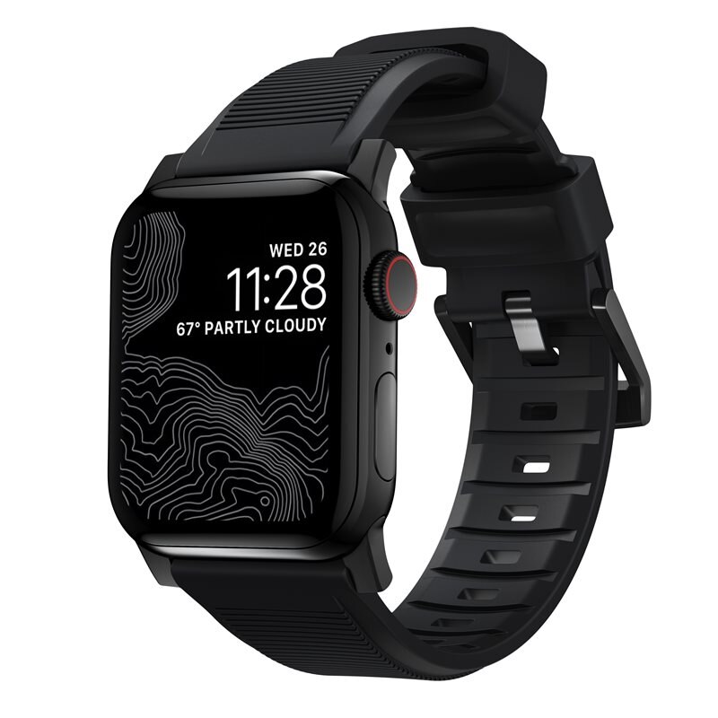 Nomad Rugged Band Apple Watch SE 44mm Black (Black Hardware)