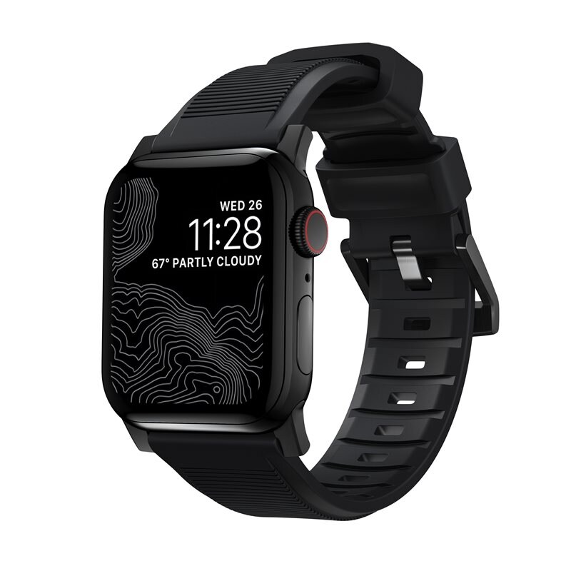 Nomad Rugged Band Apple Watch 41mm Series 7 Black (Black Hardware)