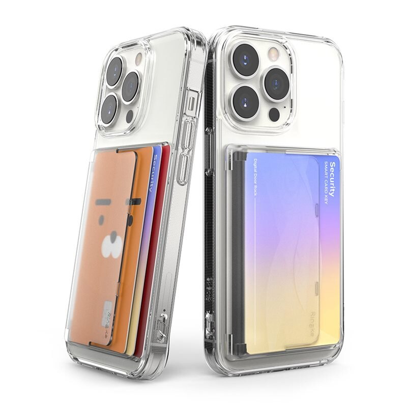 Ringke Side Slot Card Holder Transparant - Pasjeshouder voor telefoon