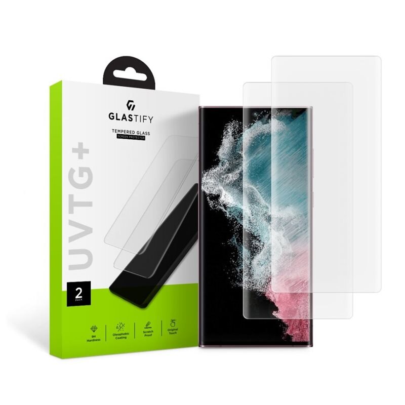 Glastify UV Tempered Glass (2-pack) Samsung Galaxy S23 Ultra - Beschermglas van gehard glas - Eenvoudig te bevestigen