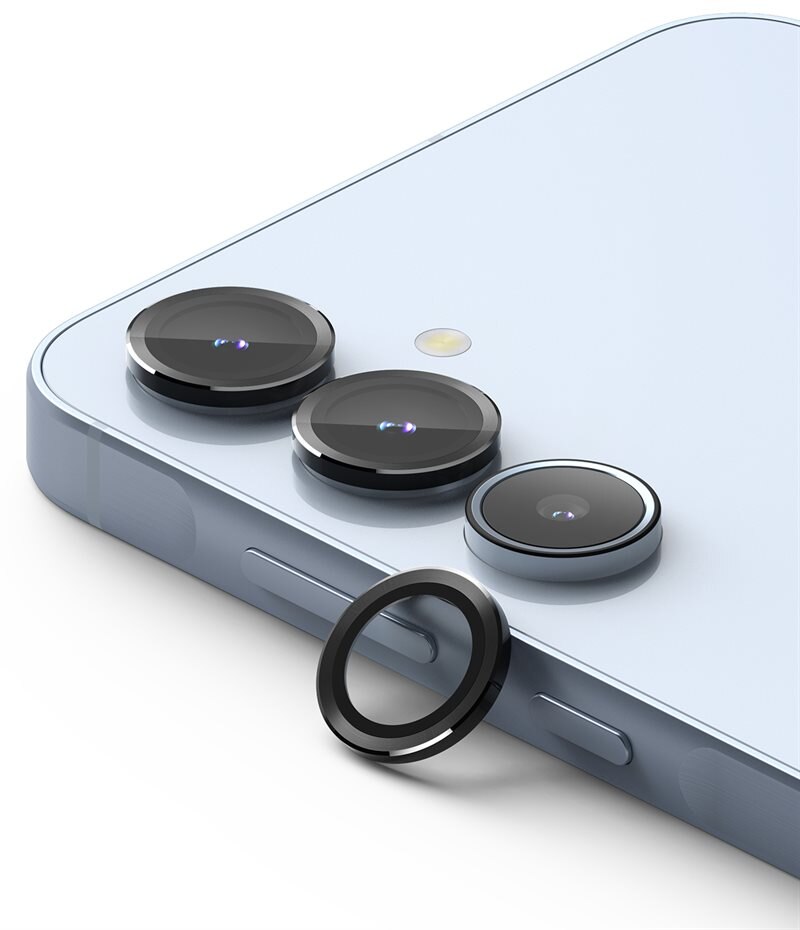 Ringke Camera Lens Frame Glass Samsung Galaxy A55 Zwart - Camerabescherming - Lensbeschermer