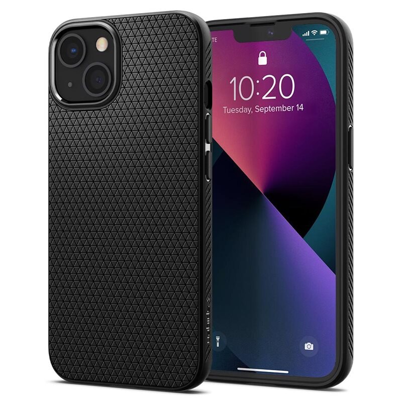 Spigen Case Liquid Air iPhone 13 Zwart - Stijlvol, minimalistisch hoesje