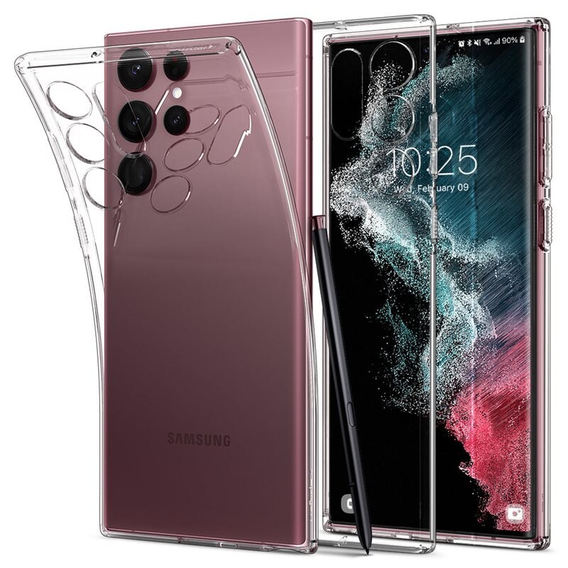 Spigen Case Liquid Crystal Samsung Galaxy S22 Ultra Clear - Telefoonhoesje - Beschermhoesje