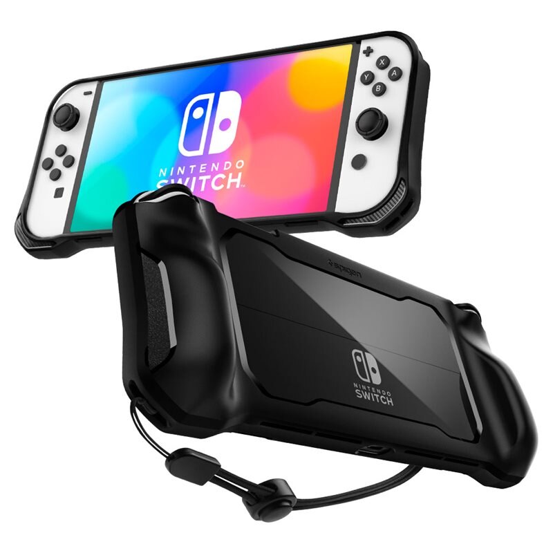 Spigen Case Rugged Armor Nintendo Switch OLED zwart - Beschermende hoes