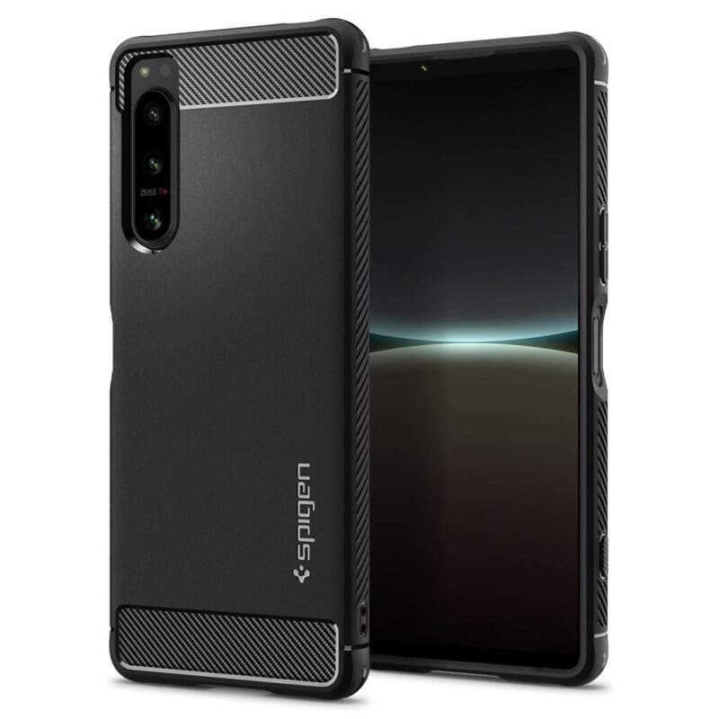 Spigen Case Rugged Armor Sony Xperia 5 IV zwart - Telefoonhoesje - Stevig en schokbestendig