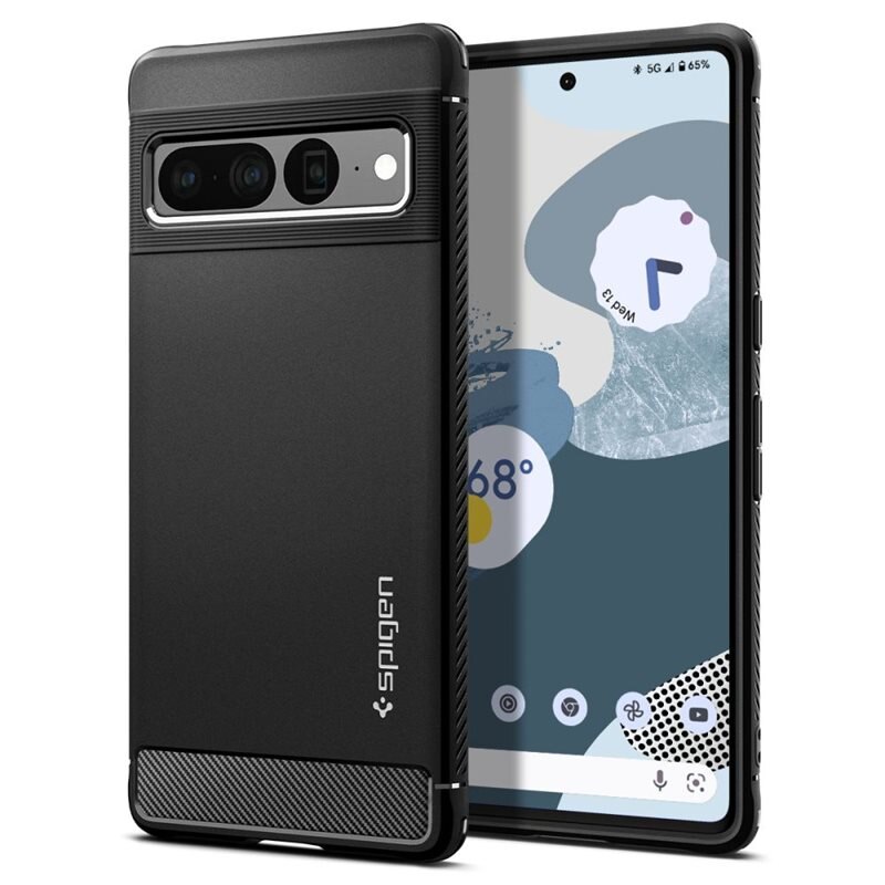 Spigen Case Rugged Armor Google Pixel 7 Pro zwart - Telefoonhoesje - Stevig en schokbestendig