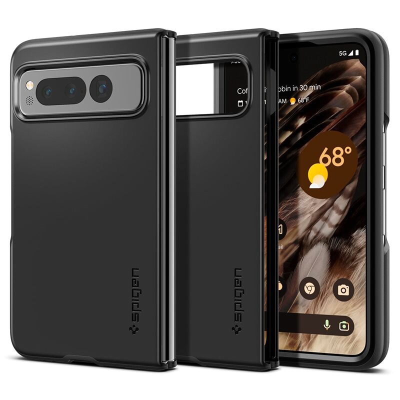 Spigen Case Thin Fit Google Pixel Fold zwart - Dun en minimalistisch telefoonhoesje