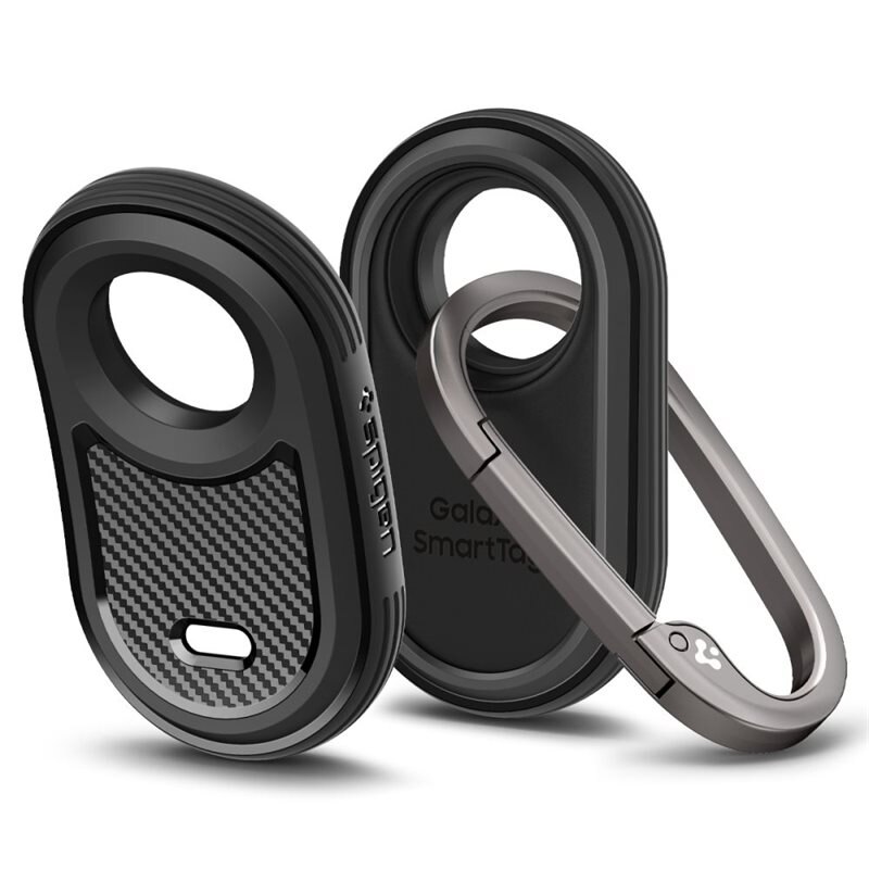 Spigen Case Rugged Armor Samsung Galaxy SmartTag 2 Zwart - Beschermend hoesje - Houder