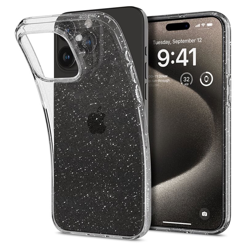 Spigen Case Liquid iPhone 15 Pro Max Crystal Glitter Crystal - Mooi telefoonhoesje