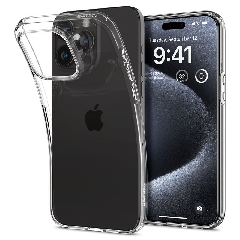 Spigen Case Liquid Crystal iPhone 15 Pro Clear - Telefoonhoesje - Beschermhoesje
