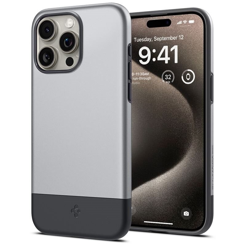 Spigen Hoesje Style Armor MagSafe iPhone 15 Pro Silver
