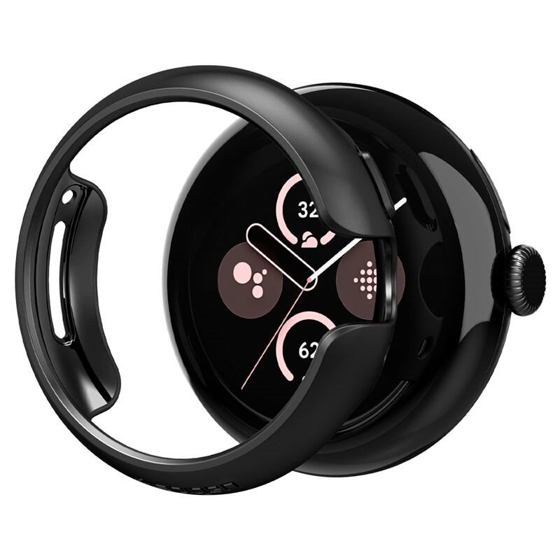 Spigen Case Thin Fit Google Pixel Watch Black - Dun en smal hoesje voor smartwatch
