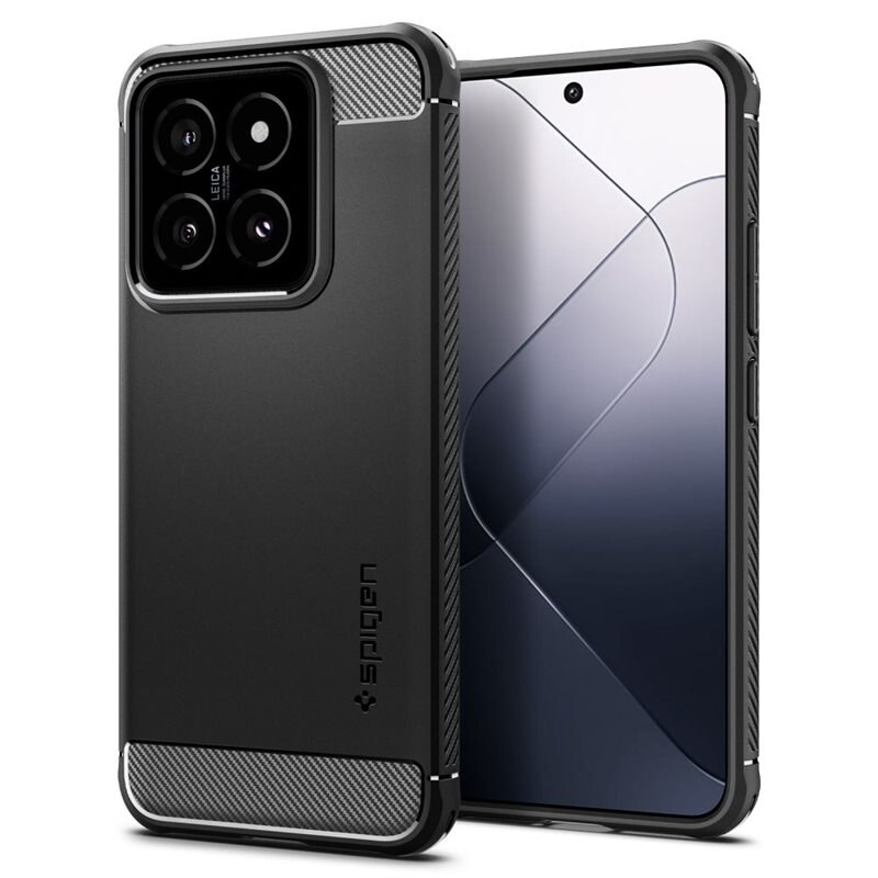 Spigen Case Rugged Armor Xiaomi 14 Black - Telefoonhoesje - Stevig en schokbestendig