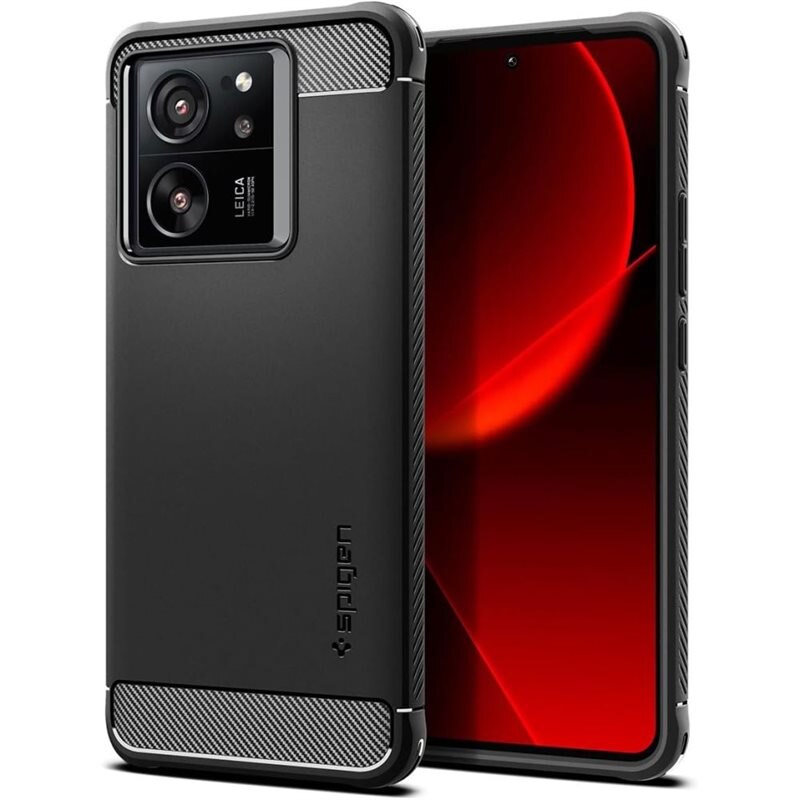 Spigen Case Rugged Armor Xiaomi 13T Pro Black - Telefoonhoesje - Stevig en schokbestendig