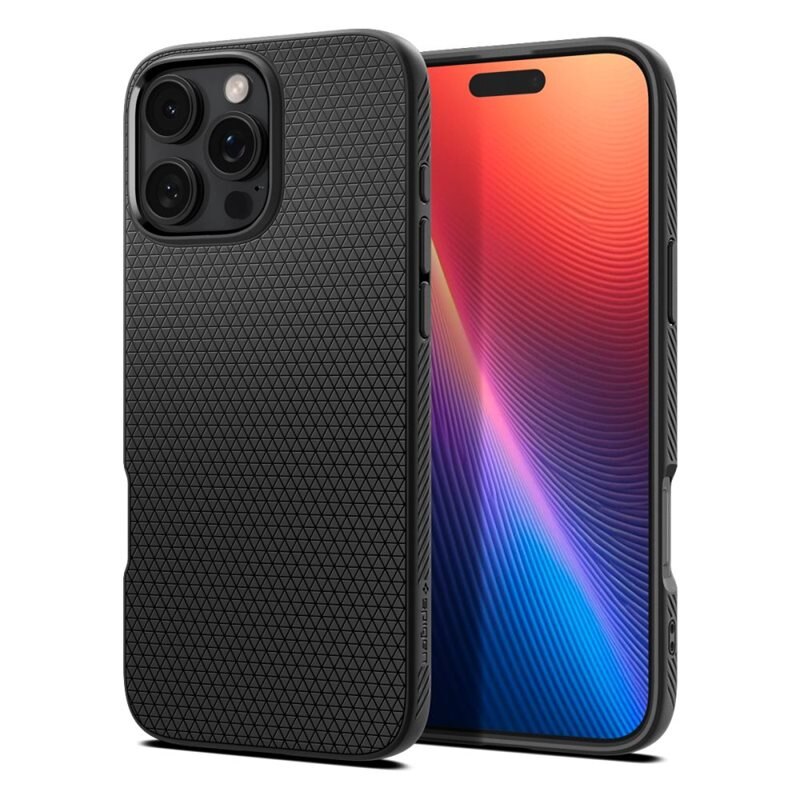 Spigen Case Liquid Air iPhone 16 Pro Max Matte Black - Stijlvol, minimalistisch hoesje