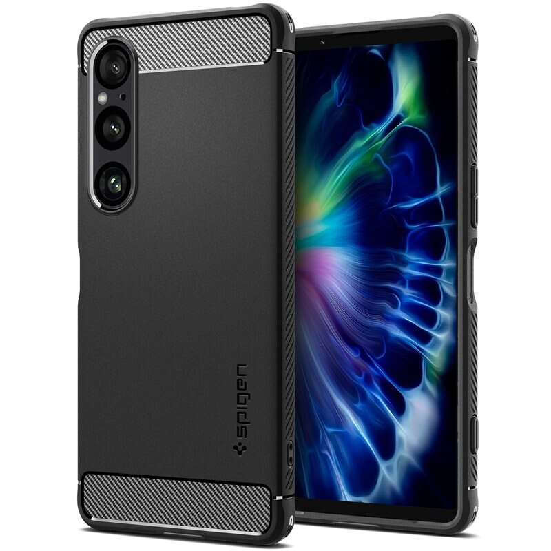 Spigen Case Rugged Armor Sony Xperia 1 VI Black - Telefoonhoesje - Stevig en schokbestendig