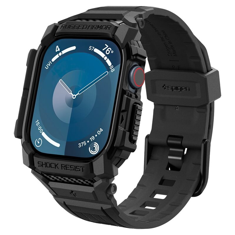 Spigen Case Rugged Armor Pro Apple Watch Series 10 46mm Black - Stevig, beschermend hoesje - Voorkom krassen en slijtage