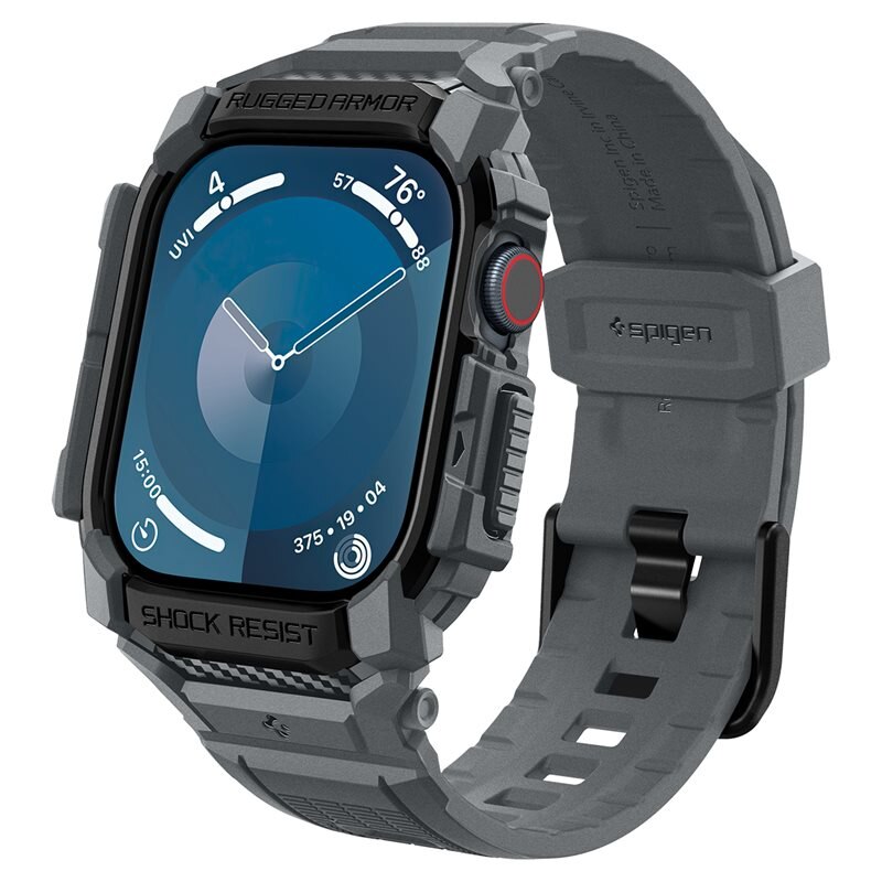 Spigen Case Rugged Armor Pro Apple Watch Series 10 46mm Dark Gray - Stevig, beschermend hoesje - Voorkom krassen en slijtage