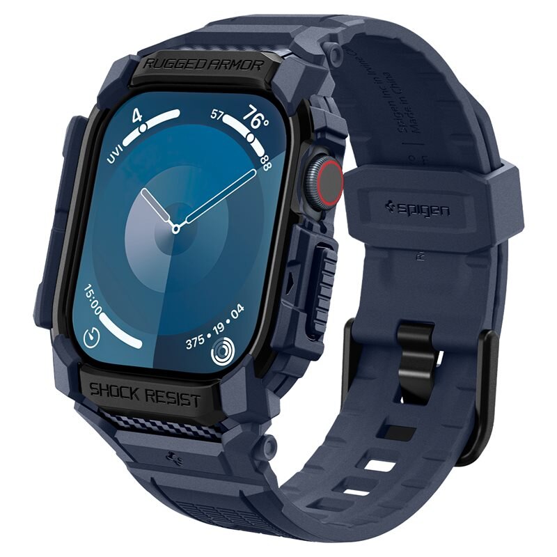 Spigen Case Rugged Armor Pro Apple Watch Series 10 46mm Navy Blue - Stevig, beschermend hoesje - Voorkom krassen en slijtage