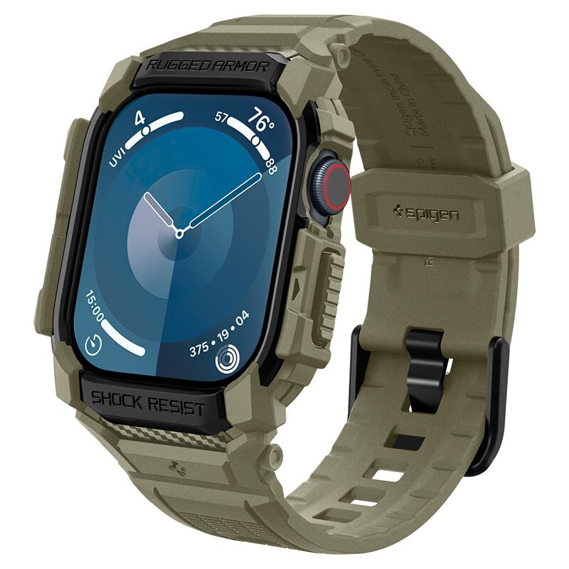 Spigen Case Rugged Armor Pro Apple Watch Series 10 46mm Vintage Khaki - Stevig, beschermend hoesje - Voorkom krassen en slijtage