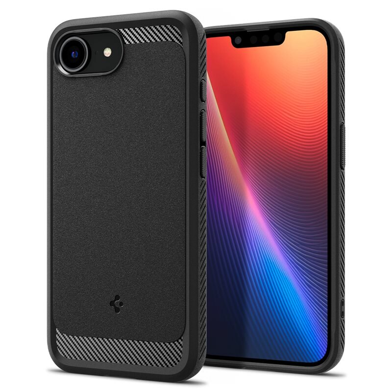Spigen Case Rugged Armor MagSafe iPhone 16e Zwart - Hoesje met MagSafe
