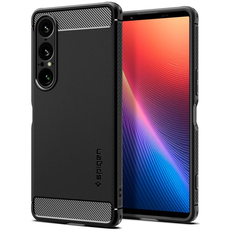 Spigen Case Rugged Armor Sony Xperia 1 VII Black - Telefoonhoesje - Stevig en schokbestendig