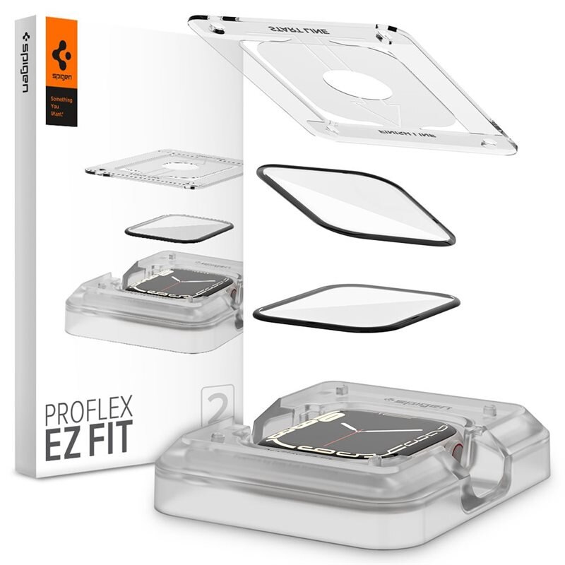Spigen Screenprotector ProFlex EZ Fit (2-pack) Apple Watch 41mm Series 8 - Beschermglas met monteringstray
