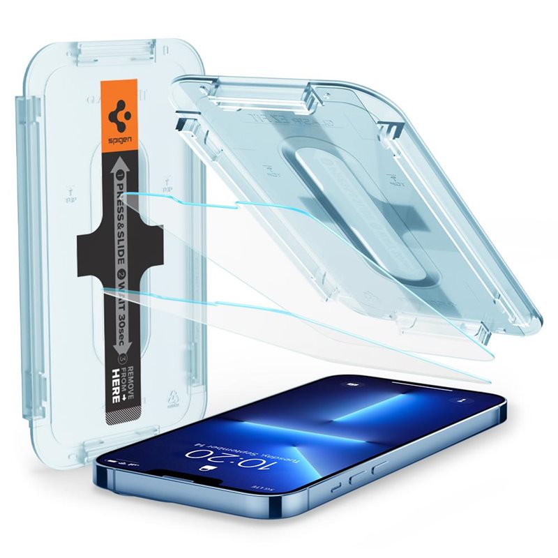 Spigen Screen Protector GLAS.tR EZ Fit (2-pack) iPhone 13 Pro Max/14 Plus - Beschermglas met monteringstray - Installatieframe