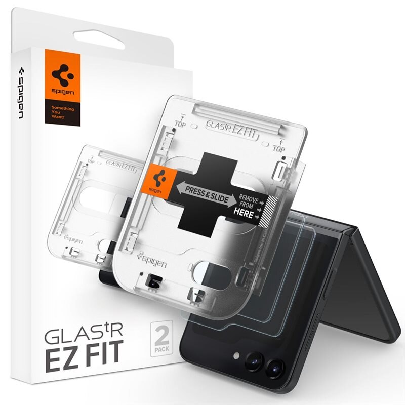 Spigen Cover Screen Protector GLAS.tR EZ Fit (2-pack) Galaxy Z Flip 5 - Beschermglas van gehard glas met installatieframe