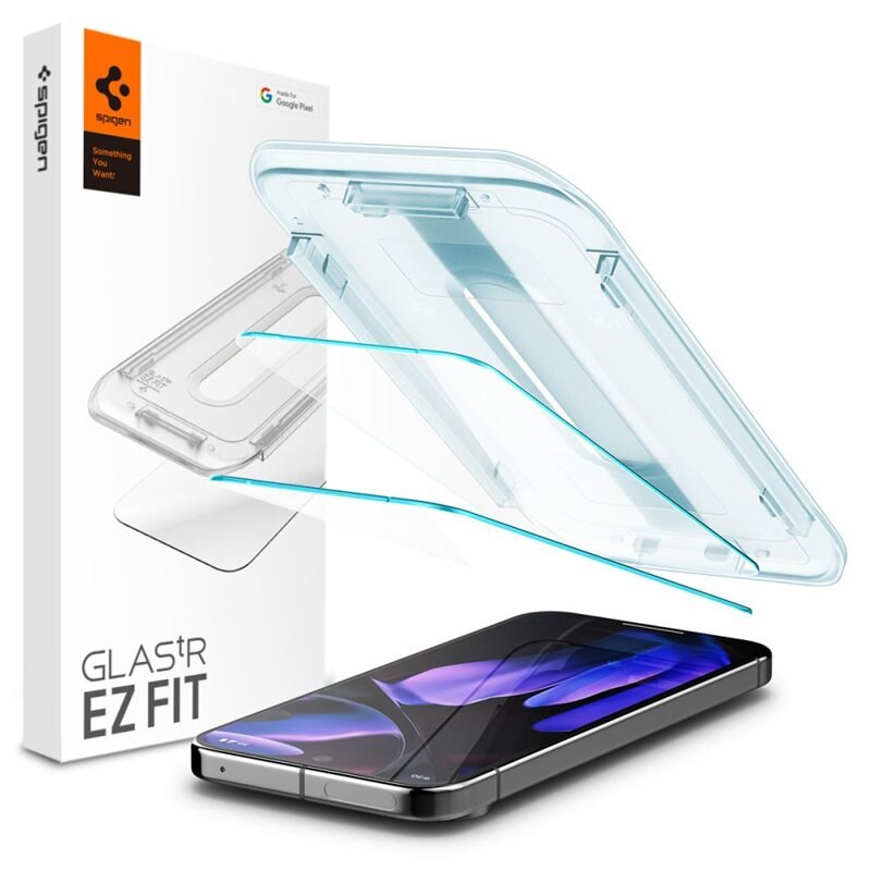 Spigen Screen Protector GLAS.tR EZ Fit (2-pack) Google Pixel 9 - Beschermglas met monteringstray - Installatieframe