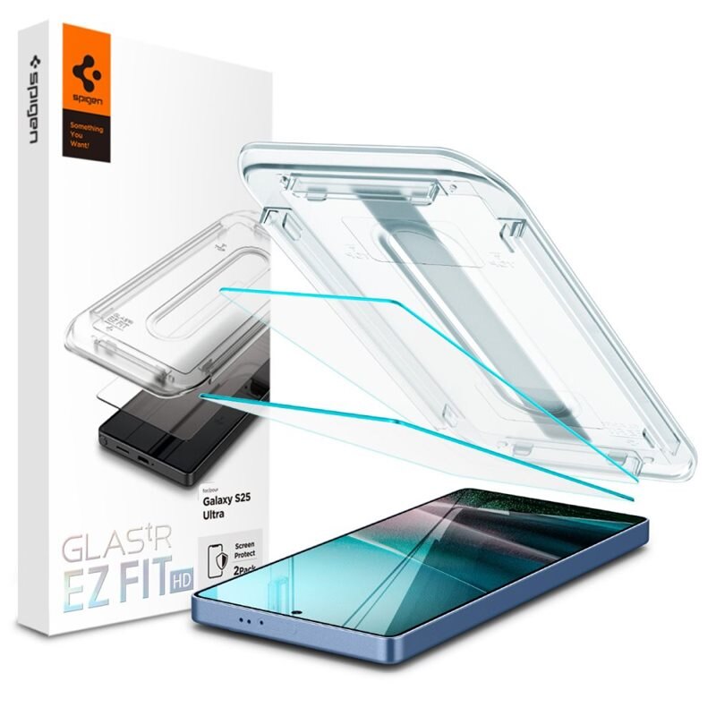Spigen Screen Protector GLAS.tR EZ Fit (2-pack) Samsung Galaxy S25 Ultra - Beschermglas met monteringstray - Installatieframe