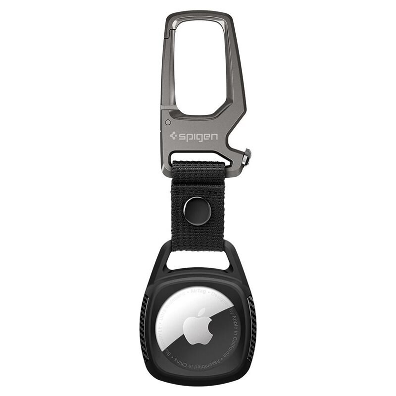 Spigen Case Rugged Armor AirTag Zwart - Beschermend hoesje - Houder