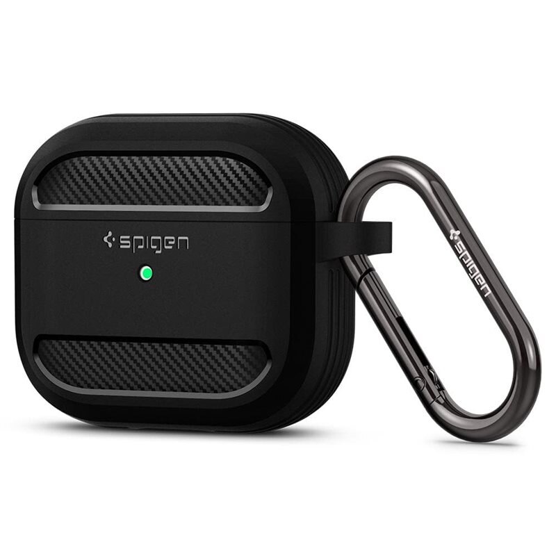 Spigen Case Rugged Armor AirPods 3 Zwart - Beschermend hoesje voor koptelefoon