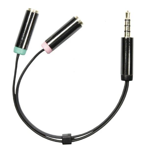 Deltaco Adapter 3,5 mm mannelijke naar 2x vrouwelijke zwart