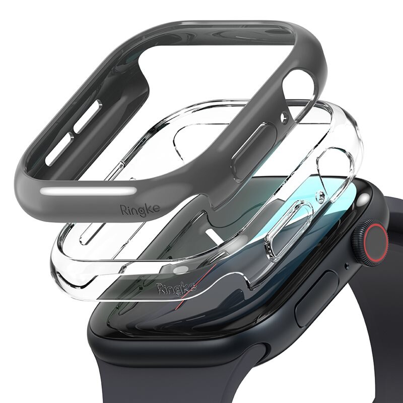 Ringke Slim Case (2-pack) Apple Watch Series 10 46mm Dark Gray & Clear - Minimalistisch beschermend smartwatch-hoesje