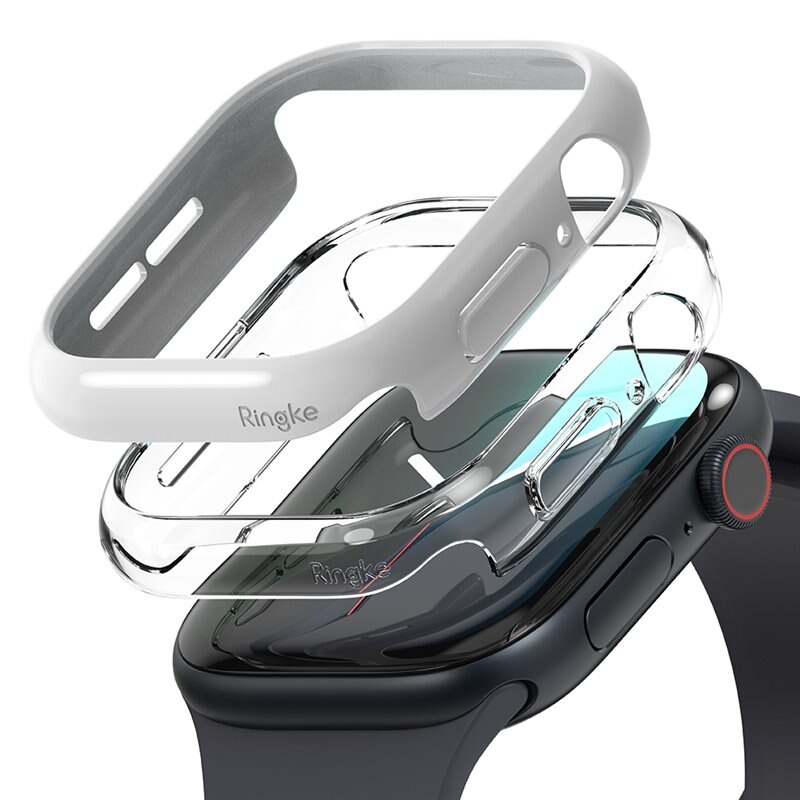 Ringke Slim Case (2-pack) Apple Watch Series 10 46mm Light Gray & Clear - Minimalistisch beschermend smartwatch-hoesje