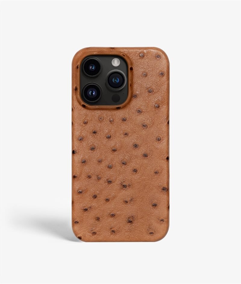 The Case Factory Hoesje iPhone 13 Pro Ostrich Bruin