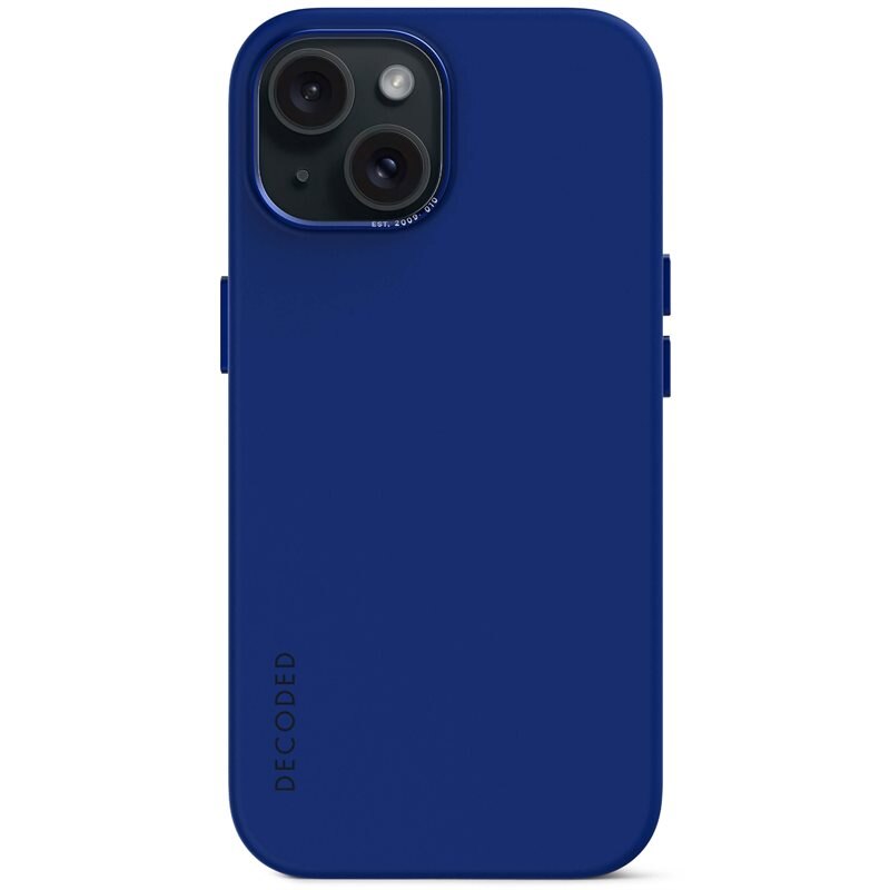 Decoded AntiMicrobial Silicone Back Cover iPhone 15 Galactic Blue - Antibacterieel, mooi telefoonhoesje