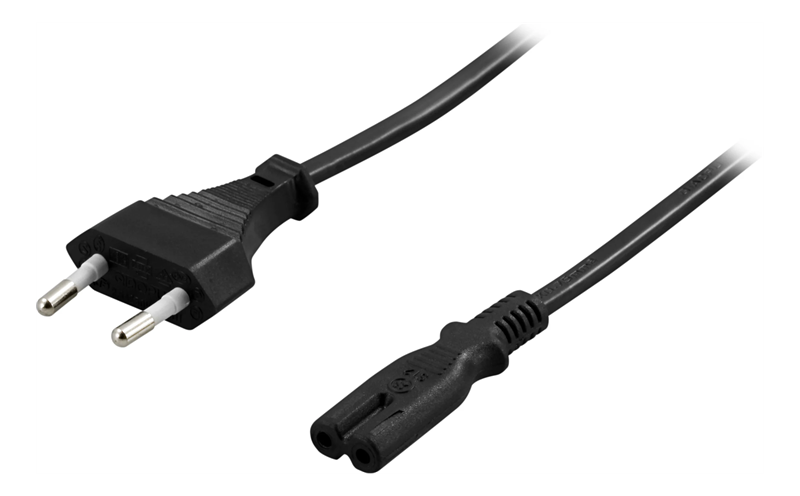 Deltaco Stroomkabel recht CEE 7/16 naar IEC C7 1m zwart