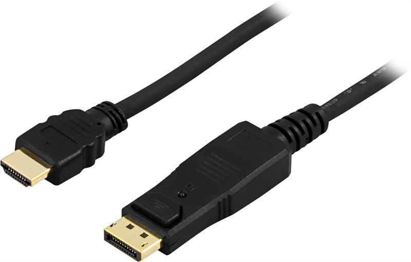 Deltaco DisplayPort naar HDMI-kabel 2m zwart