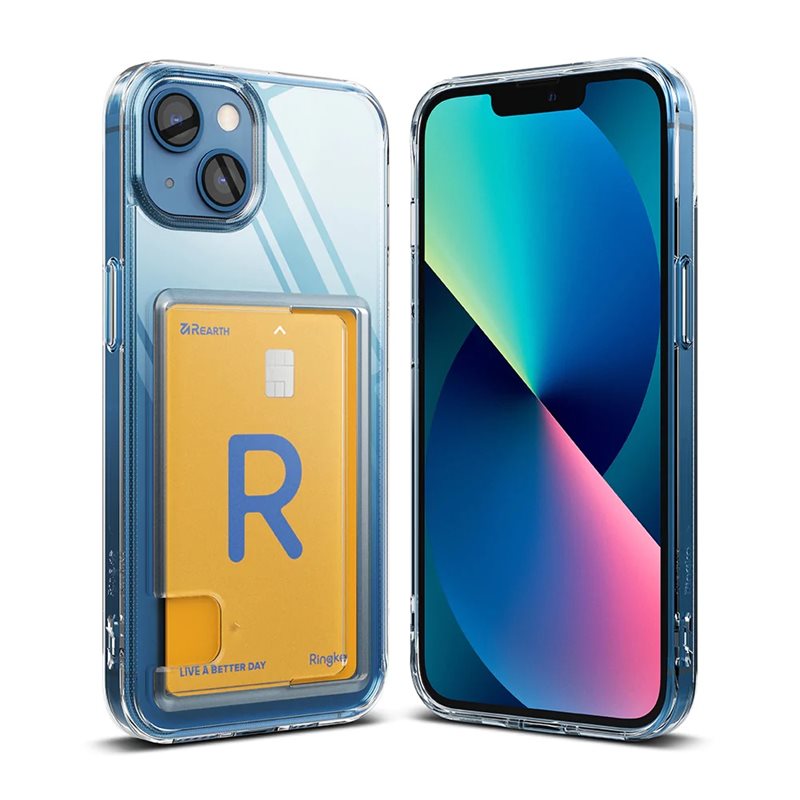 Ringke Fusion Card Case iPhone 13 Transparant - Hoesje met plek voor pasjes