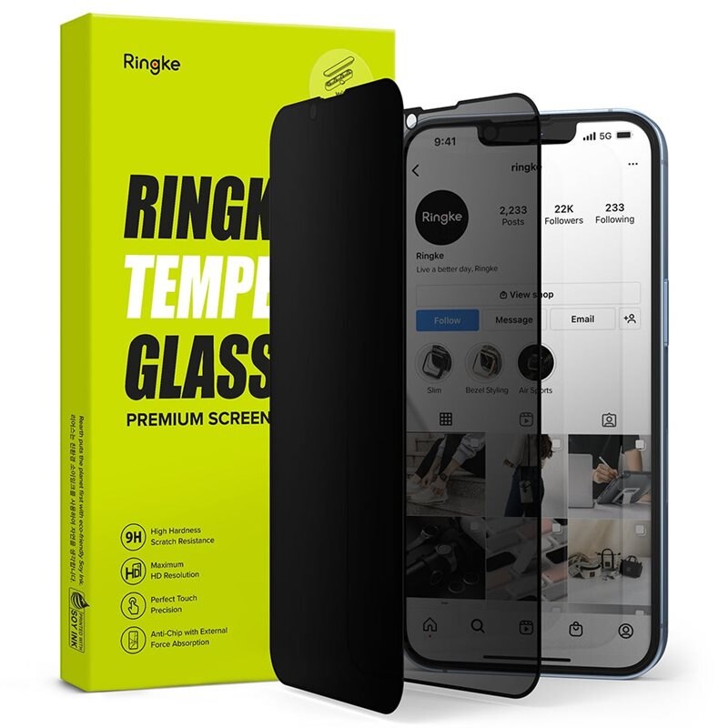 Ringke Privacy Screen Protector Glass iPhone 13 Pro - Beschermglas met privacyfilter - Bescherming van je integriteit