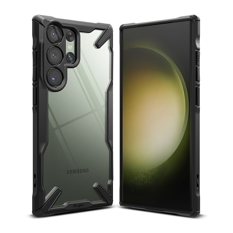 Ringke Fusion X Case Samsung Galaxy S23 Ultra Zwart - Stoer, minimalistisch telefoonhoesje