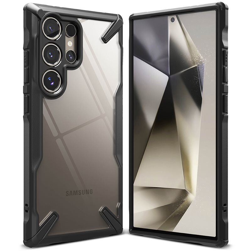 Ringke Fusion X Case Samsung Galaxy S24 Ultra Zwart - Stoer, minimalistisch telefoonhoesje