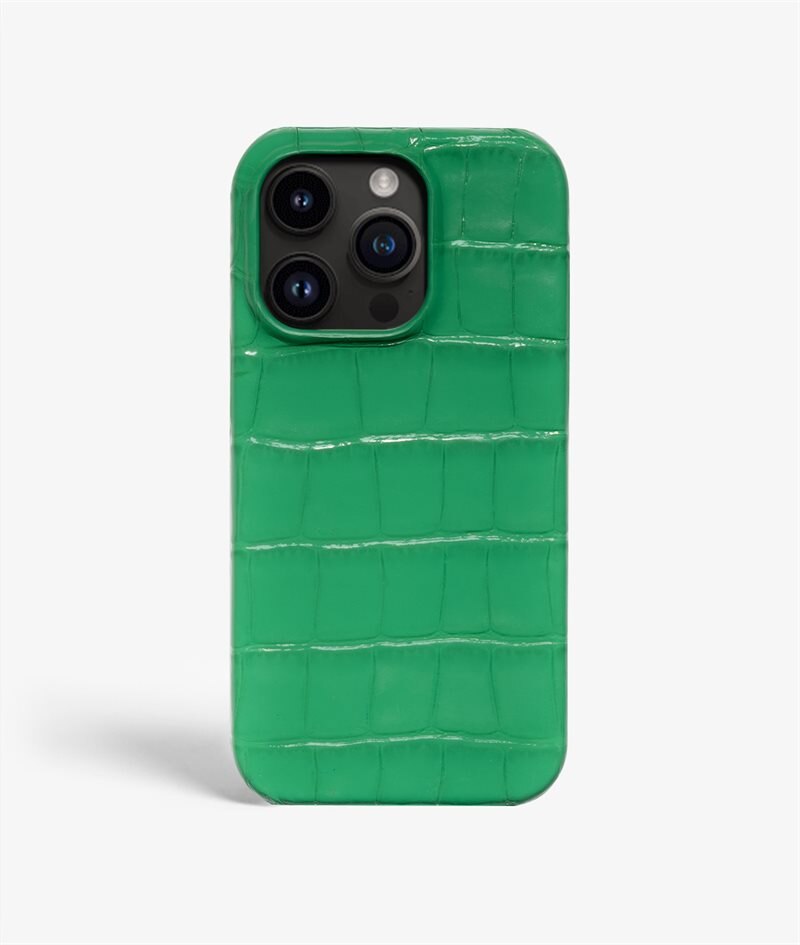 The Case Factory Hoesje iPhone 14 Pro Max Croco Groen