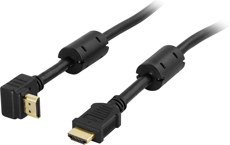 Deltaco Hoekige HDMI High-Speed-kabel met Ethernet 5m