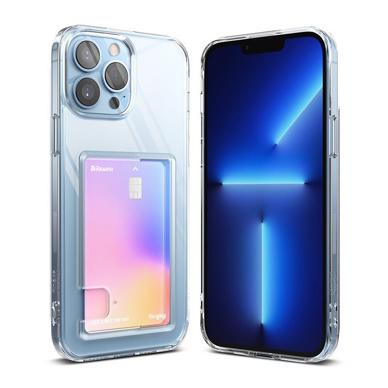 Ringke Fusion Card Case iPhone 13 Pro Max Transparant - Hoesje met plek voor pasjes