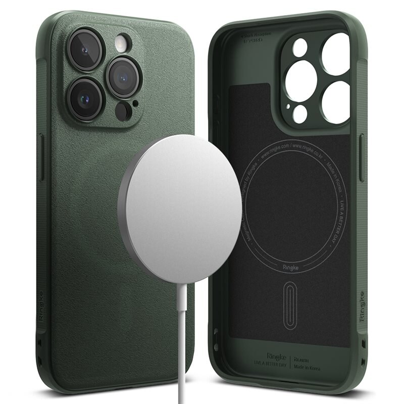 Ringke Onyx Magnetic Case iPhone 15 Pro Dark Green - Stijlvolle MagSafe-hoesje