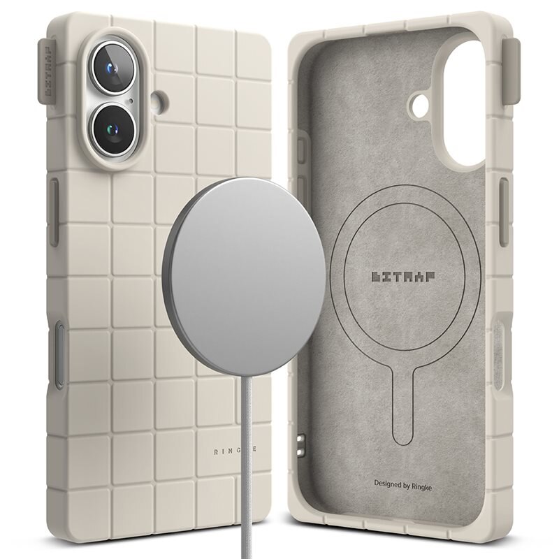 Ringke Bitmap Silicone Magnetic Case iPhone 16 Stone