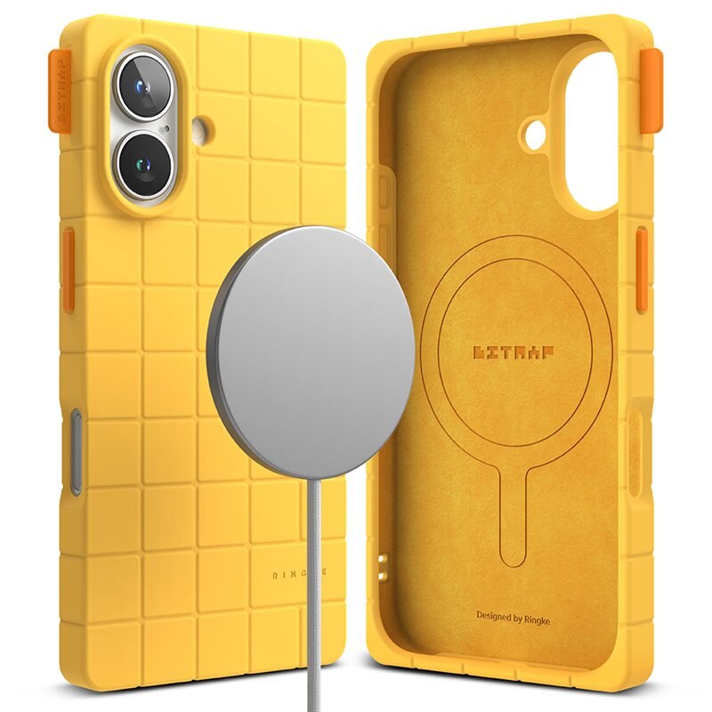 Ringke Bitmap Silicone Magnetic Case iPhone 16 Yellow